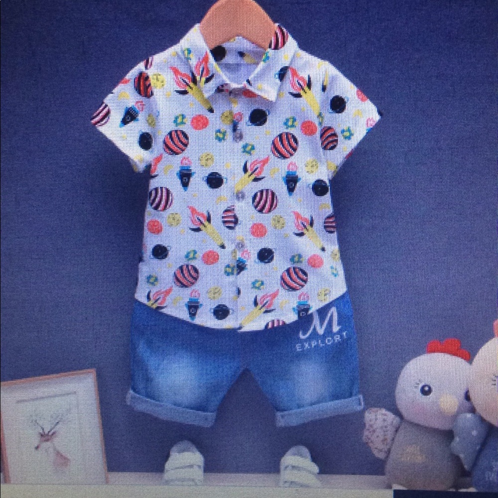 Summer Cotton Children's Suit Boys